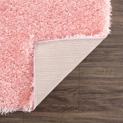 Faina Solid Pink Shag Rug Washable Rugs TriadCommerceInc