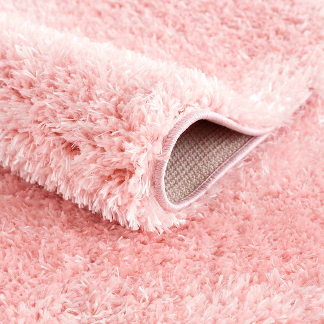 Faina Solid Pink Shag Rug Washable Rugs TriadCommerceInc