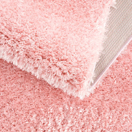 Faina Solid Pink Shag Rug Washable Rugs TriadCommerceInc