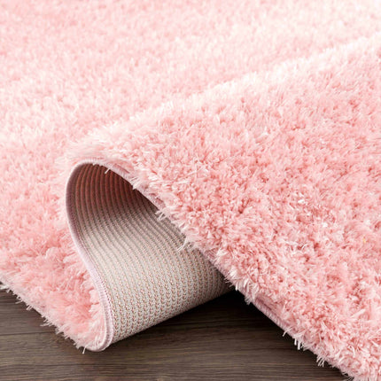 Faina Solid Pink Shag Rug Washable Rugs TriadCommerceInc