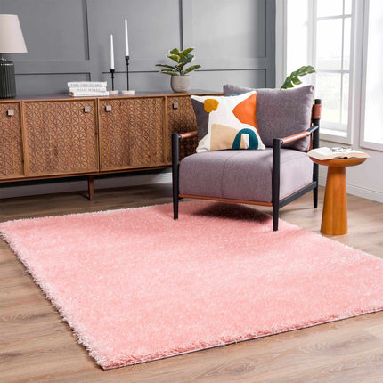 Faina Solid Pink Shag Rug Washable Rugs TriadCommerceInc