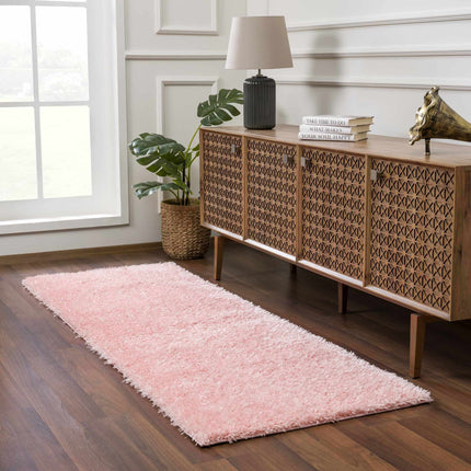 Faina Solid Pink Shag Rug Washable Rugs TriadCommerceInc