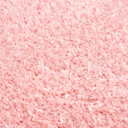 Faina Solid Pink Shag Rug Washable Rugs TriadCommerceInc