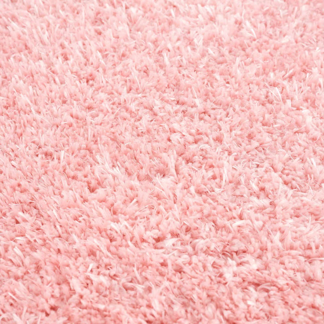 Faina Solid Pink Shag Rug Washable Rugs TriadCommerceInc