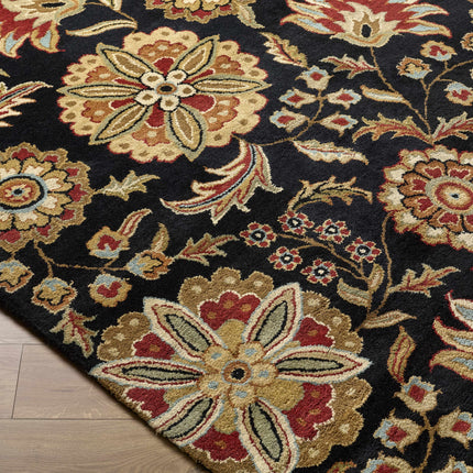 Heaters Black Floral Wool Carpet Rugs TriadCommerceInc