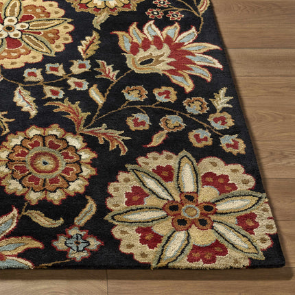 Heaters Black Floral Wool Carpet Rugs TriadCommerceInc