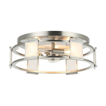 Industrial 15 Inch Satin Nickel 3-Light Flush Mount Ceiling Light Fixture Home Decor > Lighting > Ceiling Lights TriadCommerceInc Satin Nickel