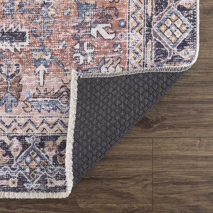 Peach Holi-2305 Washable Area Rug Rugs TriadCommerceInc