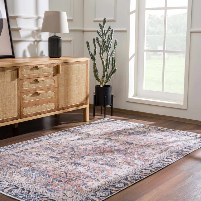 Peach Holi-2305 Washable Area Rug Rugs TriadCommerceInc