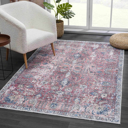 Burgundy Holi-2303 Washable Area Rug Rugs TriadCommerceInc