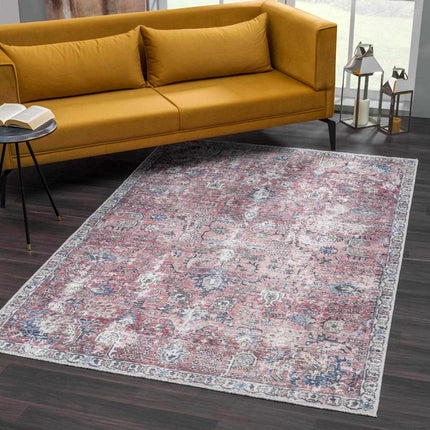 Burgundy Holi-2303 Washable Area Rug Rugs TriadCommerceInc