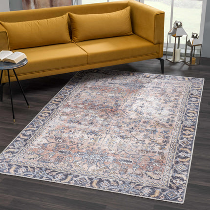 Peach Holi-2305 Washable Area Rug Rugs TriadCommerceInc