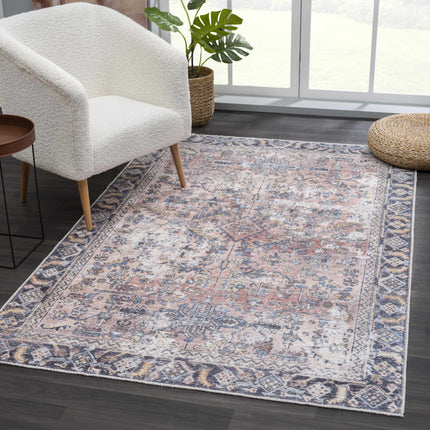 Peach Holi-2305 Washable Area Rug Rugs TriadCommerceInc