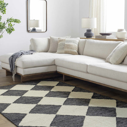 Vivir x Livabliss Antho Black Diamonds Jute Rug Rugs TriadCommerceInc