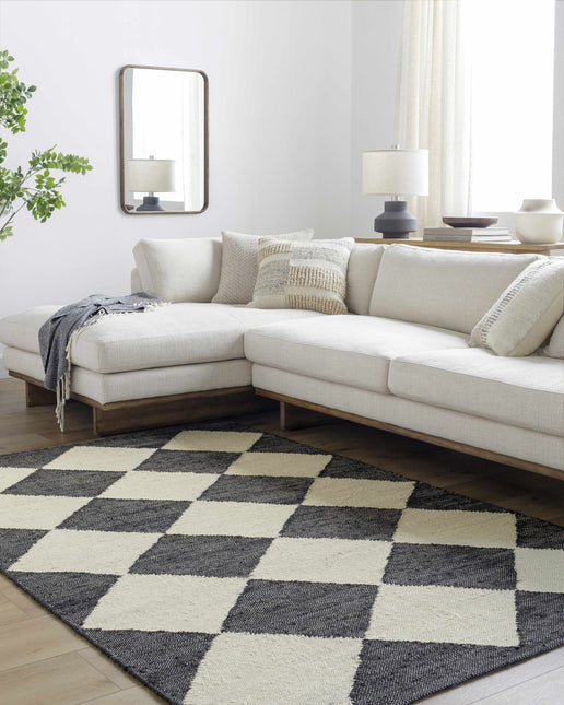 Vivir x Livabliss Antho Black Diamonds Jute Rug Rugs TriadCommerceInc