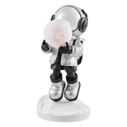 Hadfield takes the Moon // Lighted Astronaut- Sculpture // Black & Silver Sculpture TriadCommerceInc   