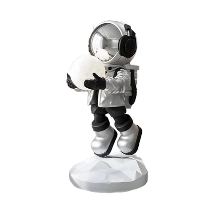 Hadfield takes the Moon // Lighted Astronaut- Sculpture // Black & Silver Sculpture TriadCommerceInc   