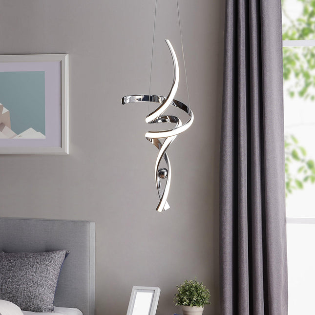 Hamburg Integrated LED Pendant Chrome Dimmable Lighting Chandelier TriadCommerceInc