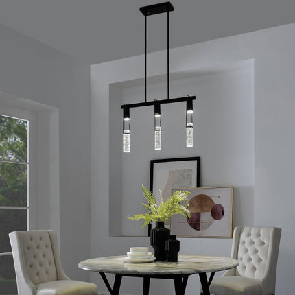 Harmony 3 Light Chandelier Matte Black Design Lighting Home Decor > Lighting > Ceiling Lights > Chandelier > Linear Chandeliers TriadCommerceInc