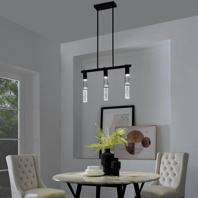 Harmony 3 Light Chandelier // Matte Black Chandeliers TriadCommerceInc   