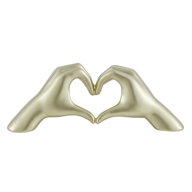 Heart Hands Champagne Gold Sculpture TriadCommerceInc   