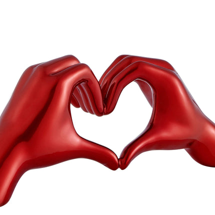 Heart Hands Metallic Red Sculpture TriadCommerceInc   