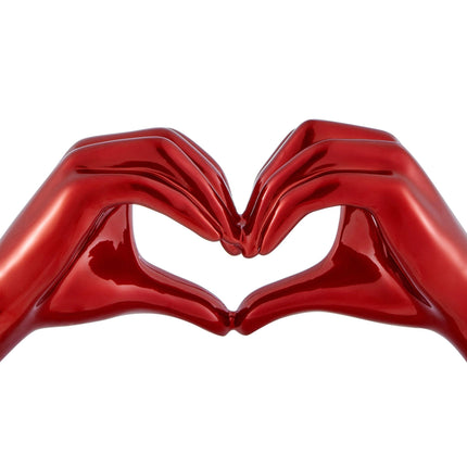 Heart Hands Metallic Red Sculpture TriadCommerceInc   