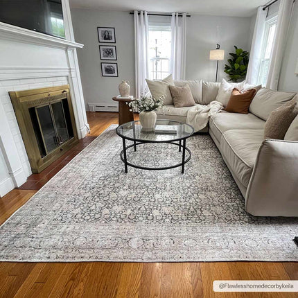 Hedda Vintage Flat Pile Washable Rug Rugs TriadCommerceInc