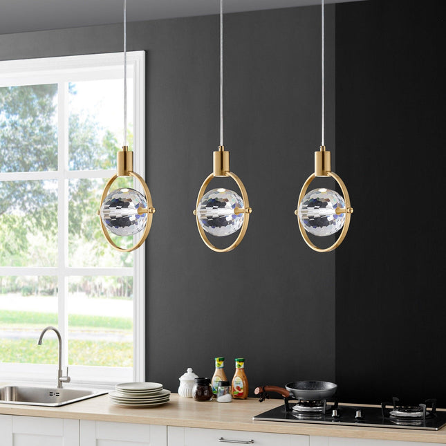 Hollywood Circle 1 Light Pendant // Gold Pendants TriadCommerceInc   