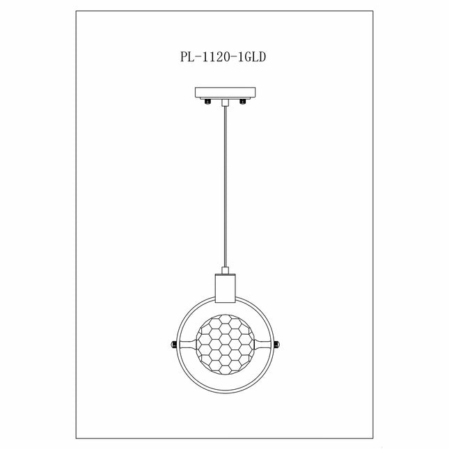 Hollywood Circle 1 Light Pendant // Gold Pendants TriadCommerceInc   