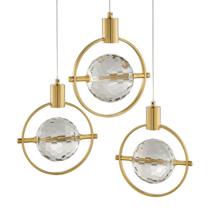 Hollywood Circle 3 Light Pendant // Gold Chandeliers TriadCommerceInc   