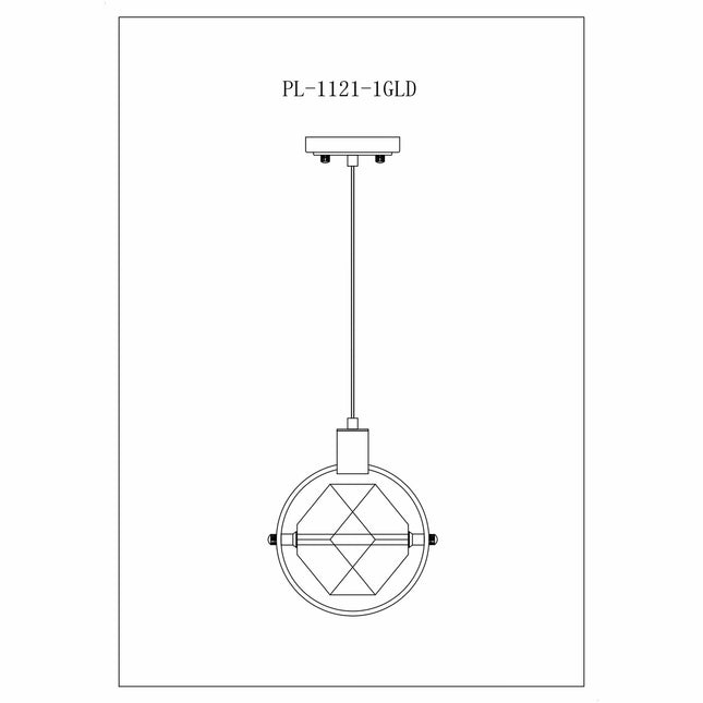 Hollywood Cube 1 Light Pendant // Gold Pendants TriadCommerceInc   