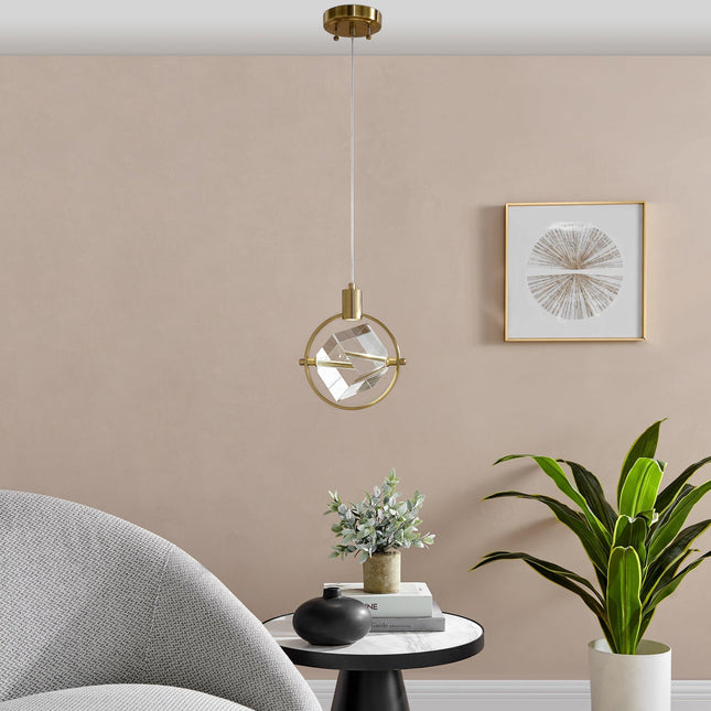 Hollywood Cube 1 Light Pendant // Gold Pendants TriadCommerceInc   