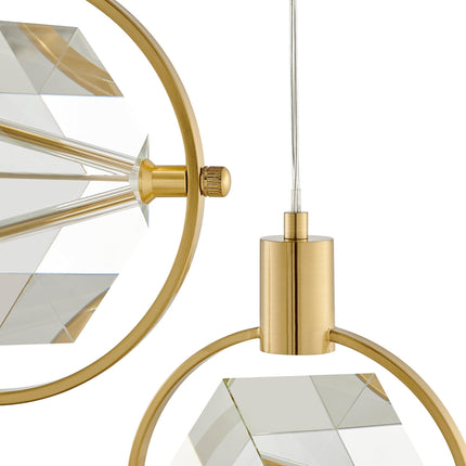Hollywood Cube 3 Light Pendant // Gold Chandeliers TriadCommerceInc   