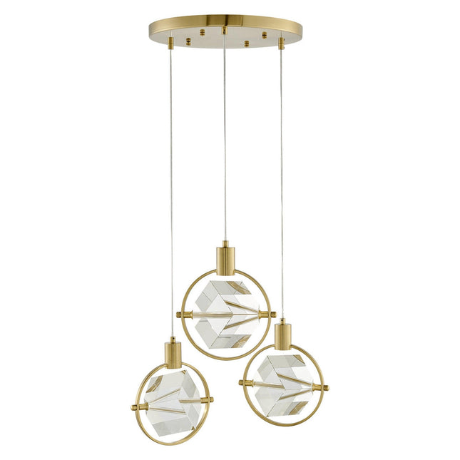 Hollywood Cube 3 Light Pendant // Gold Chandeliers TriadCommerceInc   