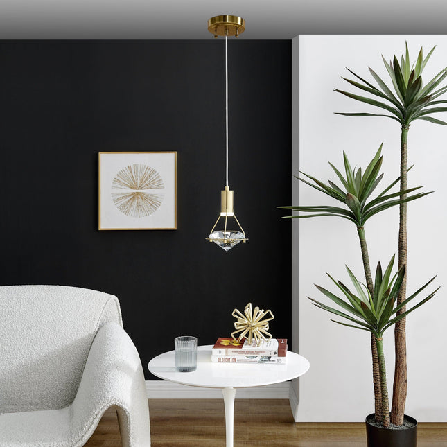 Hollywood Diamond 1 Light Pendant // Gold Home Decor > Lighting > Ceiling Lights > Pendant Lights TriadCommerceInc