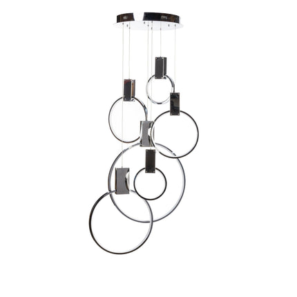 Hong Kong LED Circular Chandelier // Chrome Chandeliers TriadCommerceInc   