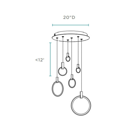 Hong Kong LED Circular Chandelier // Chrome Chandeliers TriadCommerceInc   