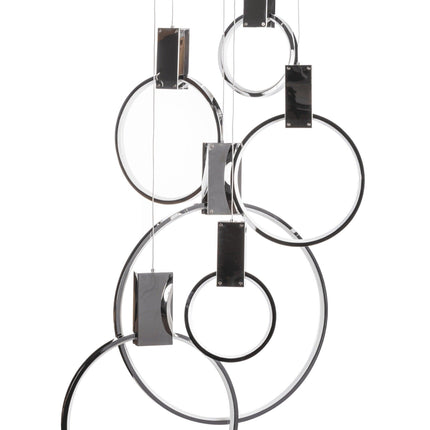 Hong Kong LED Circular Chandelier // Chrome Chandeliers TriadCommerceInc   