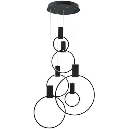 Hong Kong LED Circular Chandelier// Matte Black Chandeliers TriadCommerceInc   