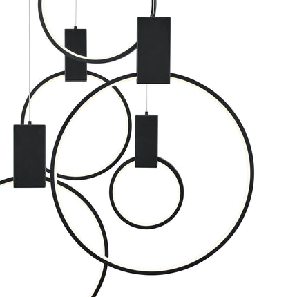 Hong Kong LED Circular Chandelier// Matte Black Chandeliers TriadCommerceInc   