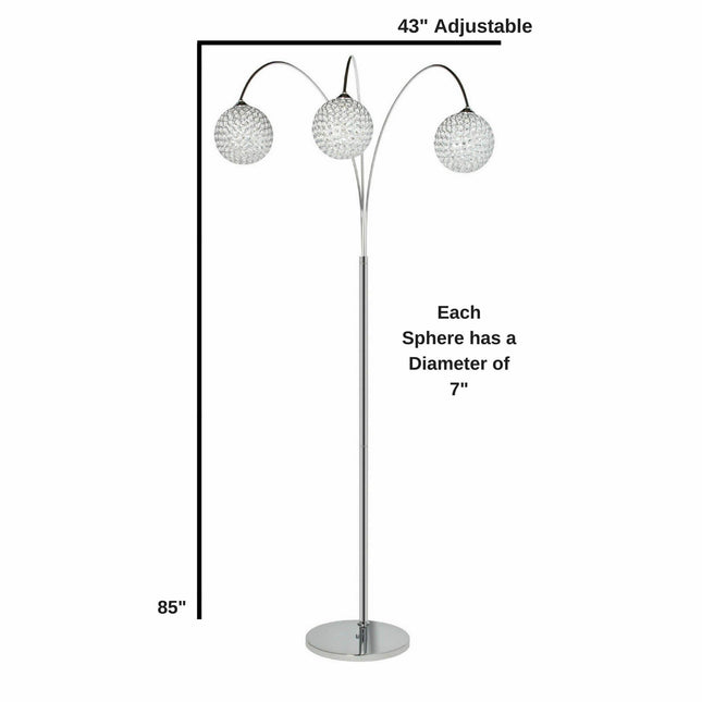 Horizontal Crystal Spheres Floor Lamp // 3 Light Floor Lamps TriadCommerceInc   