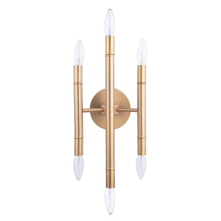 Ignis Mid-Century Modern Gold 6-Light Wall Sconce Lighting Home Decor > Lighting > Wall Lighting > Wall Sconces TriadCommerceInc Golden