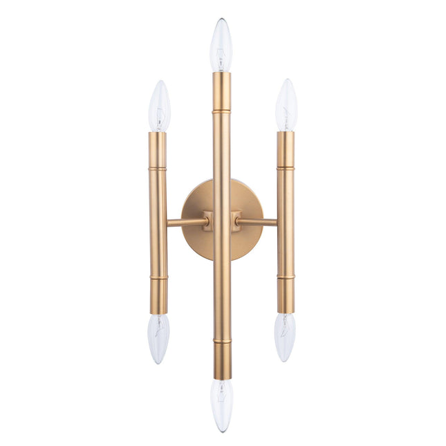 Ignis Mid-Century Modern Gold 6-Light Wall Sconce Lighting Home Decor > Lighting > Wall Lighting > Wall Sconces TriadCommerceInc Golden