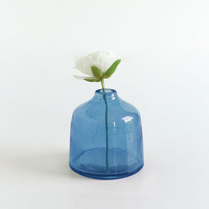 Bella Handblown Hammered Bud Vase Pots & Planters TriadCommerceInc Blue