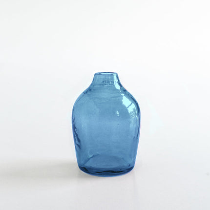 Haley Handblown Hammered Bud Vase Vase TriadCommerceInc Blue