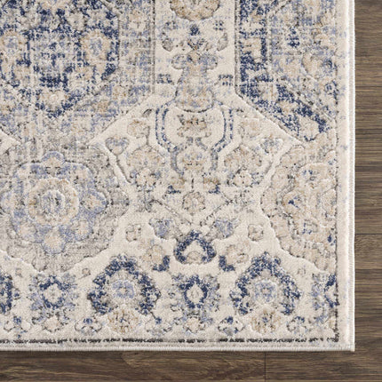 Parkerfield Cream & Blue Area Rug Rugs TriadCommerceInc