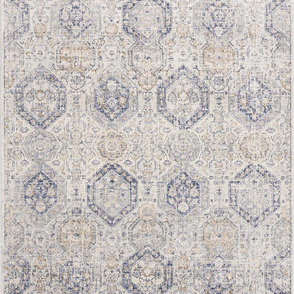 Parkerfield Cream & Blue Area Rug Rugs TriadCommerceInc