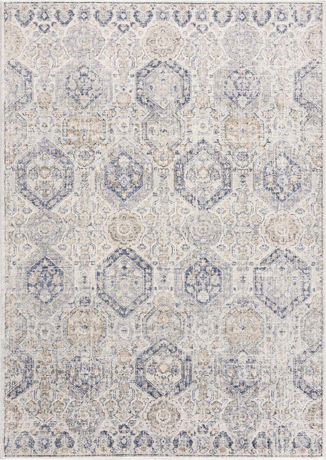 Parkerfield Cream & Blue Area Rug Rugs TriadCommerceInc