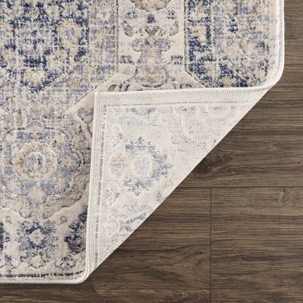 Parkerfield Cream & Blue Area Rug Rugs TriadCommerceInc